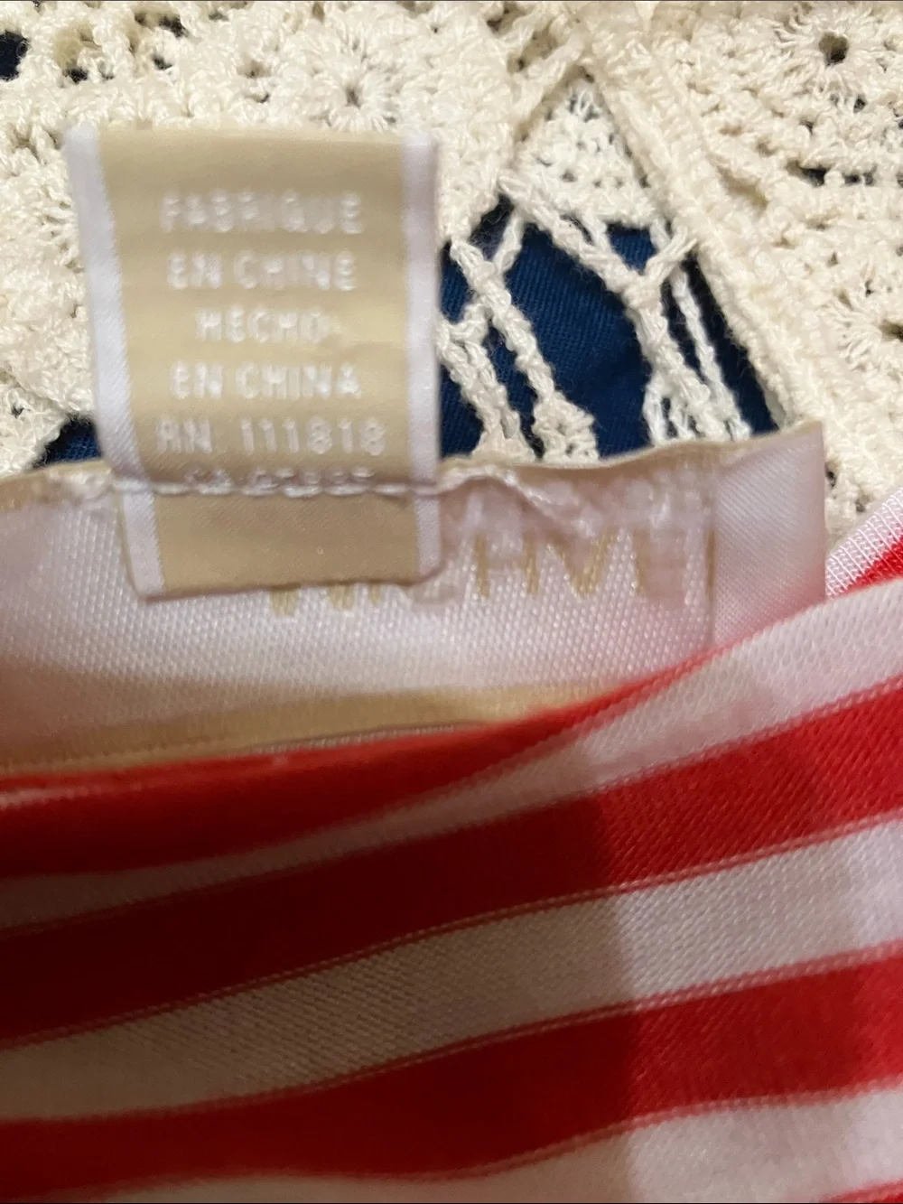Michael Kors Red and White Striped Short Sleeve Tee